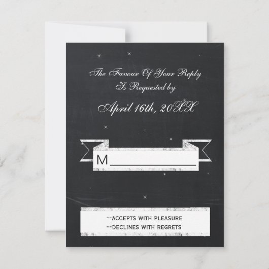 sneeuwvlokken op het winterbord RSVP (Achterkant)