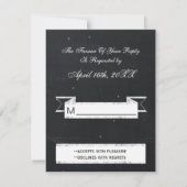 sneeuwvlokken op het winterbord RSVP Kaartje (Achterkant)