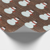 Sneeuwvlokken op houtwappapier cadeaupapier (Hoek)
