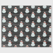 Sneeuwvlokken op houtwappapier cadeaupapier (Vlak)