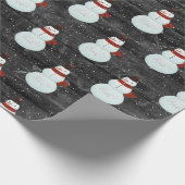 Sneeuwvlokken op houtwappapier cadeaupapier (Hoek)