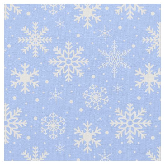 Sneeuwvlokken op Ice Blue Stof (Close Up)
