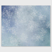 Sneeuwvlokken op Icy Blue Cadeaupapier (Vlak)