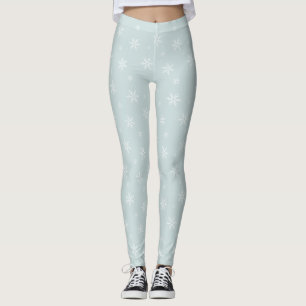Sneeuwvlokken op Icy Light Blue Leggings