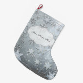 Sneeuwvlokken op ijs grote kerstsok (Voorkant (Hangend))