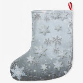 Sneeuwvlokken op ijs grote kerstsok (Achterkant)