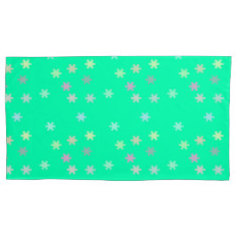 Sneeuwvlokken op Kussenslopen met groene koningsgr