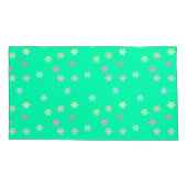 Sneeuwvlokken op Kussenslopen met groene koningsgr (Achterkant-Links)