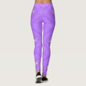 Sneeuwvlokken op lavendel... leggings (Achterkant)