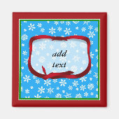 Sneeuwvlokken op lichtblauwe achtergrond magneet (Voorkant)