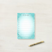 Sneeuwvlokken op lichtblauwe verloop post-it® notes (Op bureau)