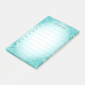 Sneeuwvlokken op lichtblauwe verloop post-it® notes (Schuin)