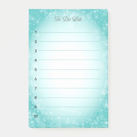 Sneeuwvlokken op lichtblauwe verloop post-it® notes (Voorkant)