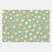 Sneeuwvlokken op Mint Inpakpapier Vel (Voorkant 3)