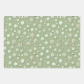 Sneeuwvlokken op Mint Inpakpapier Vel (Voorkant)