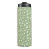 Sneeuwvlokken op Mint Thermosbeker (Voorkant)