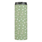 Sneeuwvlokken op Mint Thermosbeker (Achterkant)