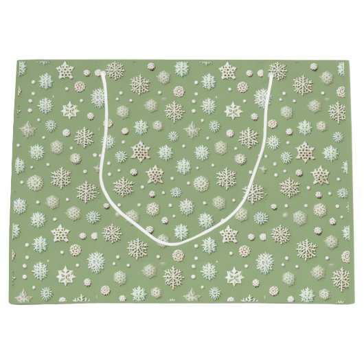 Sneeuwvlokken op Munt Groot Cadeauzakje (Voorkant)
