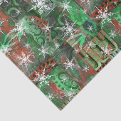 Sneeuwvlokken op papier voor rood-groen feestmaal (Detail)