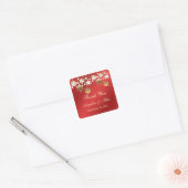 Sneeuwvlokken op rode Kerst Dank Je Sticker (Envelop)