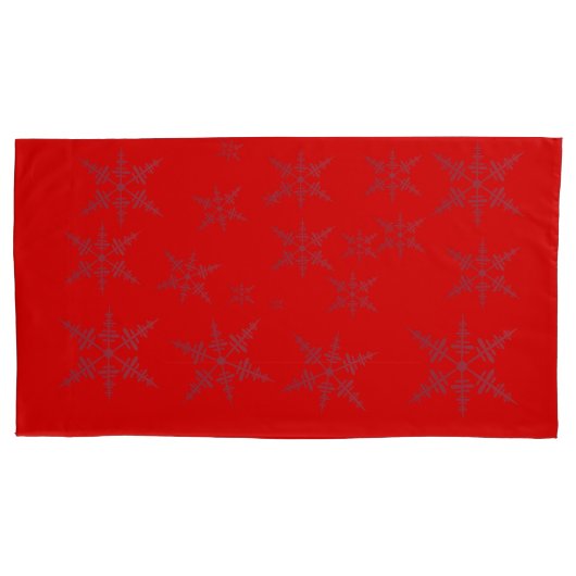Sneeuwvlokken op rode Kussensloop (Voorkant-Links)