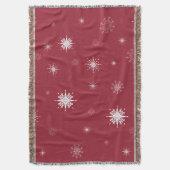 Sneeuwvlokken op rode schroefband deken (Voorkant Verticaal)