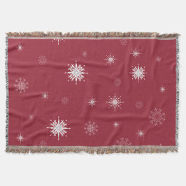 Sneeuwvlokken op rode schroefband deken