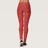 Sneeuwvlokken op rode vakantiekousen leggings (Achterkant)
