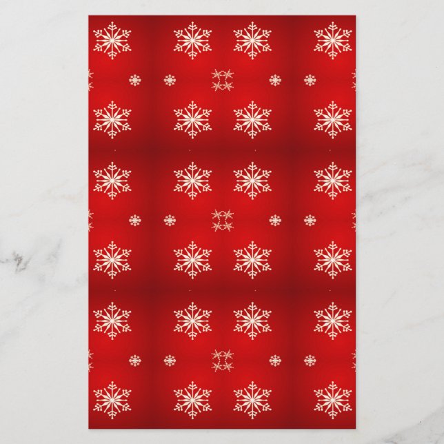 Sneeuwvlokken op rood (Voorkant)