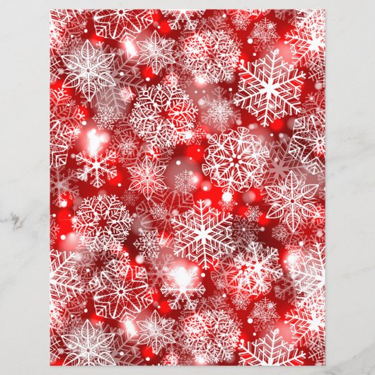 Sneeuwvlokken op rood (Voorkant)