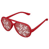 Sneeuwvlokken op rood aviator zonnebril (Gekanteld)