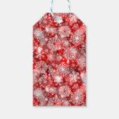 Sneeuwvlokken op rood cadeaulabel (Voorkant)