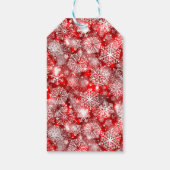 Sneeuwvlokken op rood cadeaulabel (Achterkant)