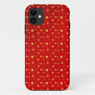 Sneeuwvlokken op rood iPhone 11 hoesje