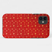 Sneeuwvlokken op rood Case-Mate iPhone case (Achterkant (horizontaal))