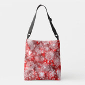 Sneeuwvlokken op rood crossbody tas (Achterkant)