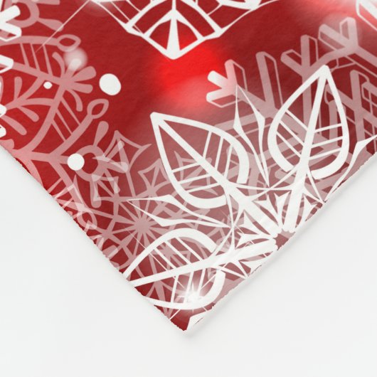 Sneeuwvlokken op rood fleece deken (Hoek)