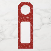 Sneeuwvlokken op rood flessenhanger (Voorkant)