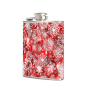 Sneeuwvlokken op rood heupfles (Links)