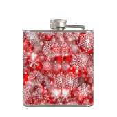 Sneeuwvlokken op rood heupfles (Achterkant)