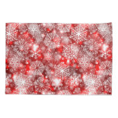 Sneeuwvlokken op rood kussensloop (Achterkant)