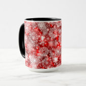 Sneeuwvlokken op rood mok (Voorkant links)