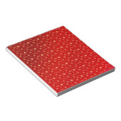 Sneeuwvlokken op rood notitieblok (Schuin)