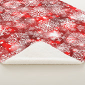 Sneeuwvlokken op rood sherpa deken (3/4)