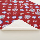 sneeuwvlokken op rood sherpa deken (3/4)