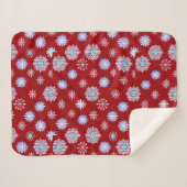 sneeuwvlokken op rood sherpa deken (Voorkant (horizontaal))