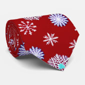 sneeuwvlokken op rood stropdas (Opgerold)