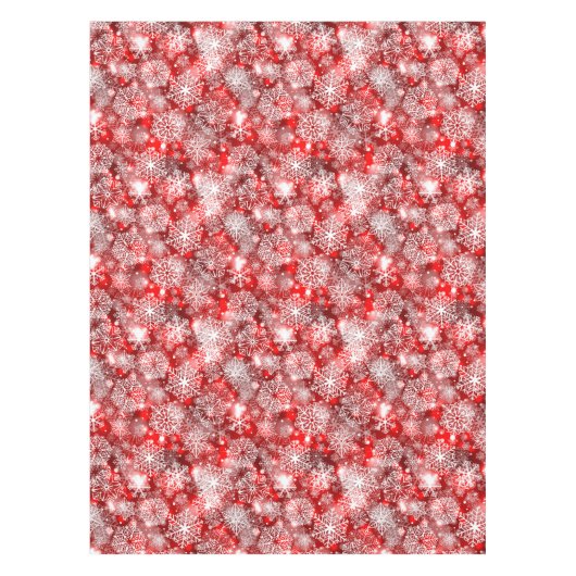 Sneeuwvlokken op rood tafelkleed (Voorkant)