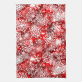 Sneeuwvlokken op rood theedoek (Verticaal)