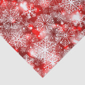 Sneeuwvlokken op rood tissuepapier (Detail)